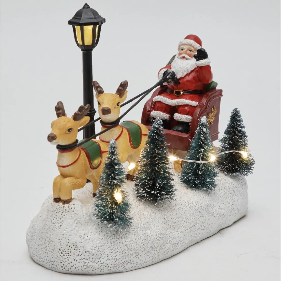 Traîneau de Noël et rennes lumineux 6 LED-Gifi Discount