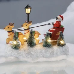 Traîneau de Noël et rennes lumineux 6 LED-Gifi Discount