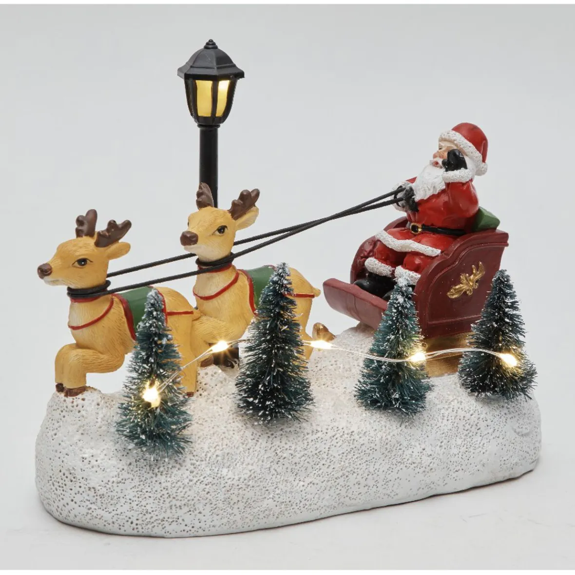 Traîneau de Noël et rennes lumineux 6 LED-Gifi Discount