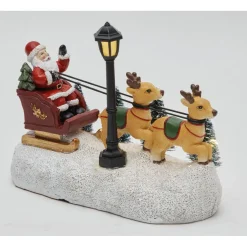 Traîneau de Noël et rennes lumineux 6 LED-Gifi Discount