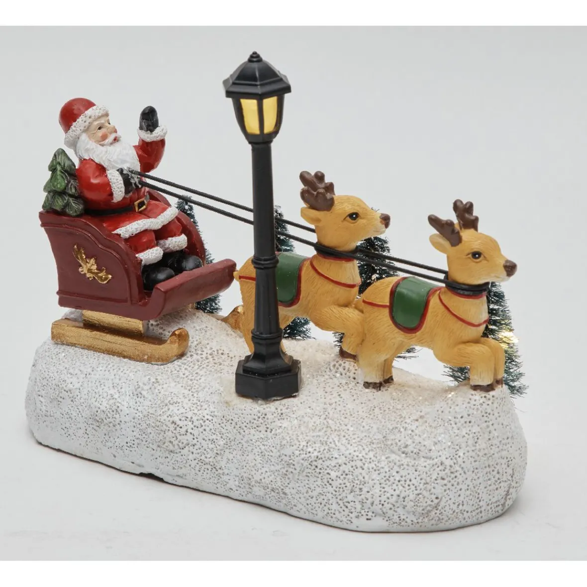 Traîneau de Noël et rennes lumineux 6 LED-Gifi Discount