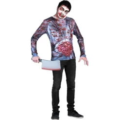 T-shirt déguisement Halloween imprimé trompe-l'oeil adulte-Gifi