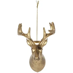 Tête de renne déco Noël à suspendre dorée-Gifi Discount