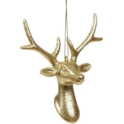 Tête de renne de Noël dorée à paillettes à suspendre-Gifi Online