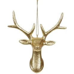 Tête de renne de Noël dorée à paillettes à suspendre-Gifi Online