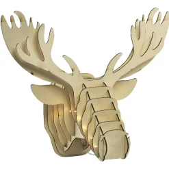 Tête de renne en bois lumineux 20 Led Blanc chaud-Gifi Outlet