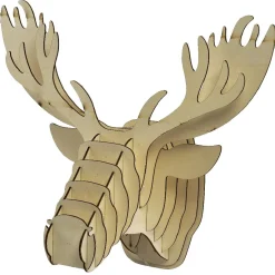 Tête de renne en bois lumineux 20 Led Blanc chaud-Gifi Outlet