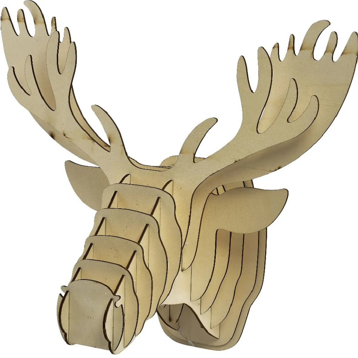 Tête de renne en bois lumineux 20 Led Blanc chaud-Gifi Outlet