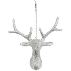 Tête de Renne pailleté argenté à suspendre-Gifi Online
