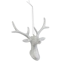 Tête de Renne pailleté argenté à suspendre-Gifi Online