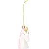 Tête licorne à suspendre rose et blanc 6,5x3,5xH7,5cm-Gifi Sale
