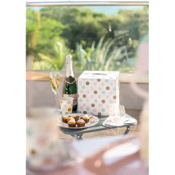 Urne d'anniversaire à poids de couleur rose, vert et doré en carton-Gifi Outlet