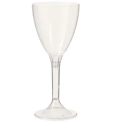 Verre à pied transparent plastique réutilisable x6-Gifi Best