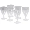 Verre bas à pied en plastique transparent réutilisable x6-Gifi Hot