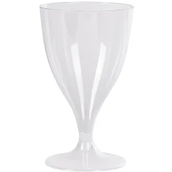 Verre bas à pied en plastique transparent réutilisable x6-Gifi Hot