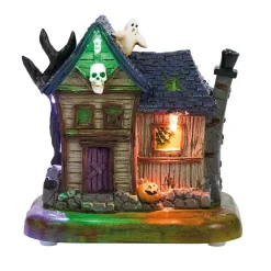 Village animé Halloween à piles manoir H10,5cm-Gifi Online