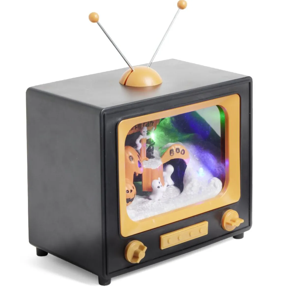 Village animé Halloween à piles télévision pumpkin park H19cm-Gifi Outlet