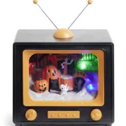 Village animé Halloween à piles télévision pumpkin park H19cm-Gifi Outlet