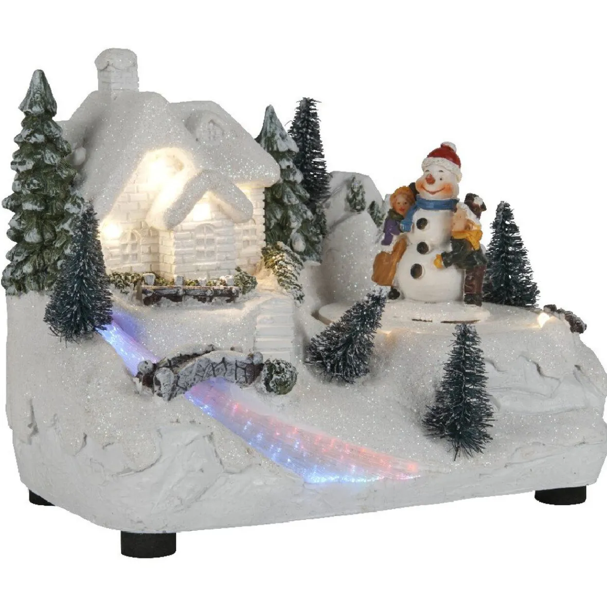 Village animé lumineux bonhomme de neige-Gifi Hot