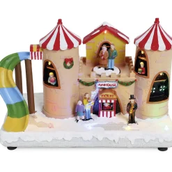 Village de Noël château animé lumineux musical 8 LED multicolore fixe-Gifi Discount