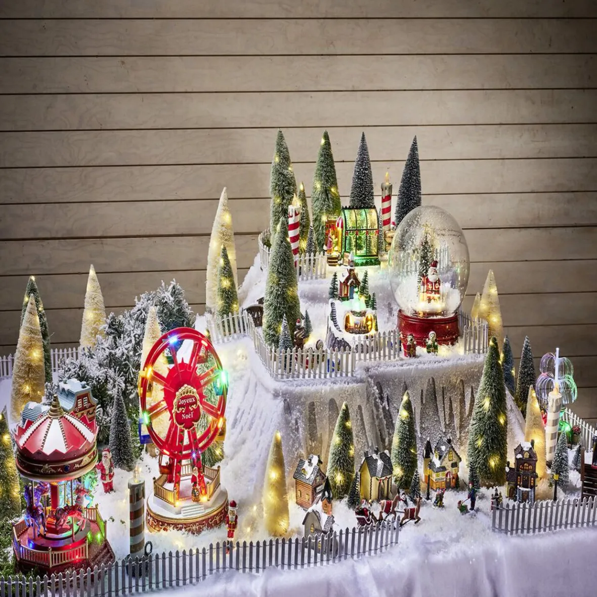 Village de Noël et personnages résine-Gifi Discount