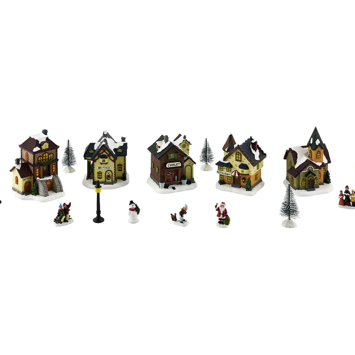 Village de Noël et personnages résine-Gifi Discount