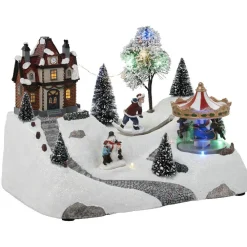 Village de Noël lumineux 9 led multicolore-Gifi Outlet