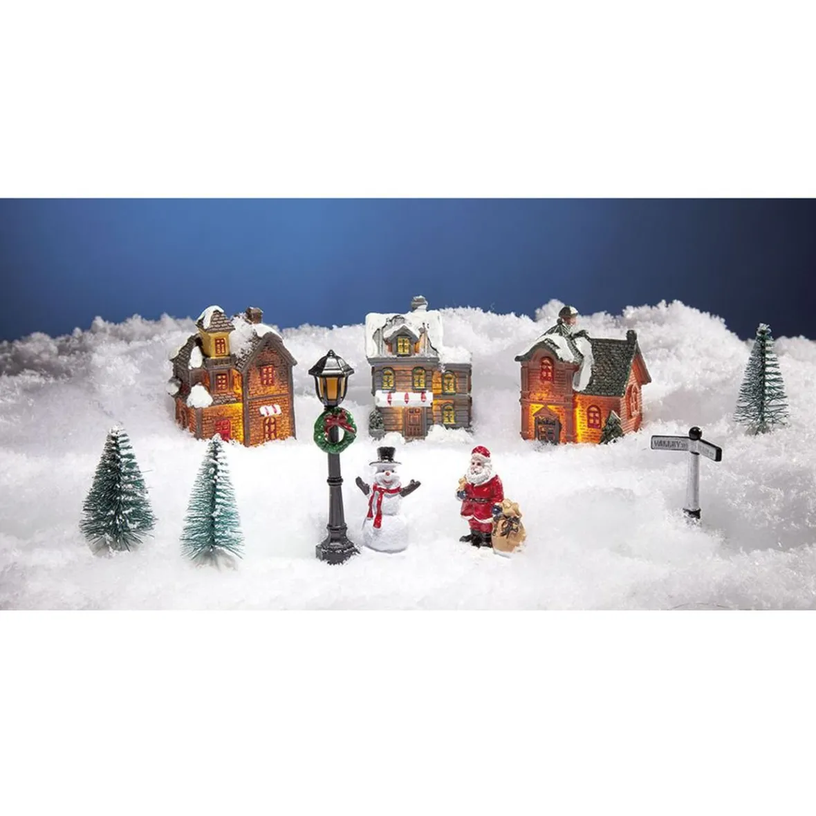 Village de Noël lumineux 10 pièces-Gifi