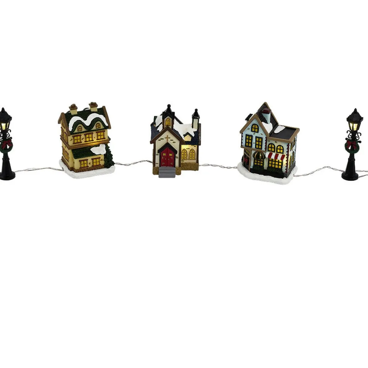 Village de Noël lumineux décor et personnages 12 pièces-Gifi Best