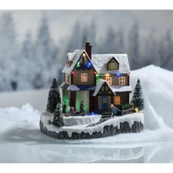 Village de Noël lumineux musical 13 led multicolore-Gifi Best